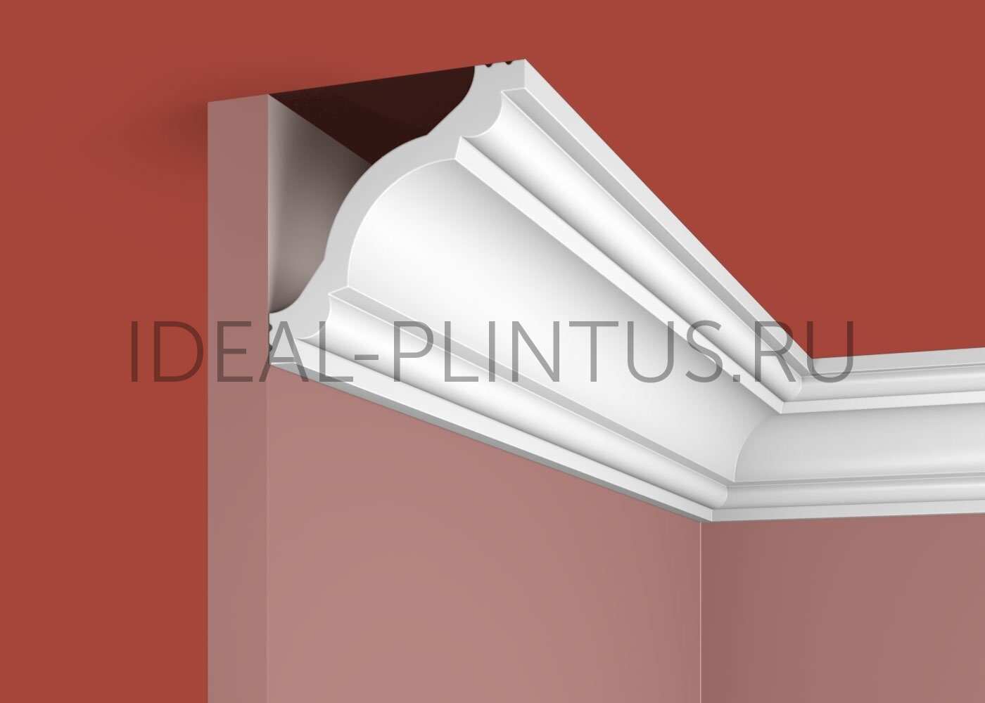 Ideal — Плинтус потолочный Cosca KX012, 80x80x2000мм, Экополимер (Карниз)