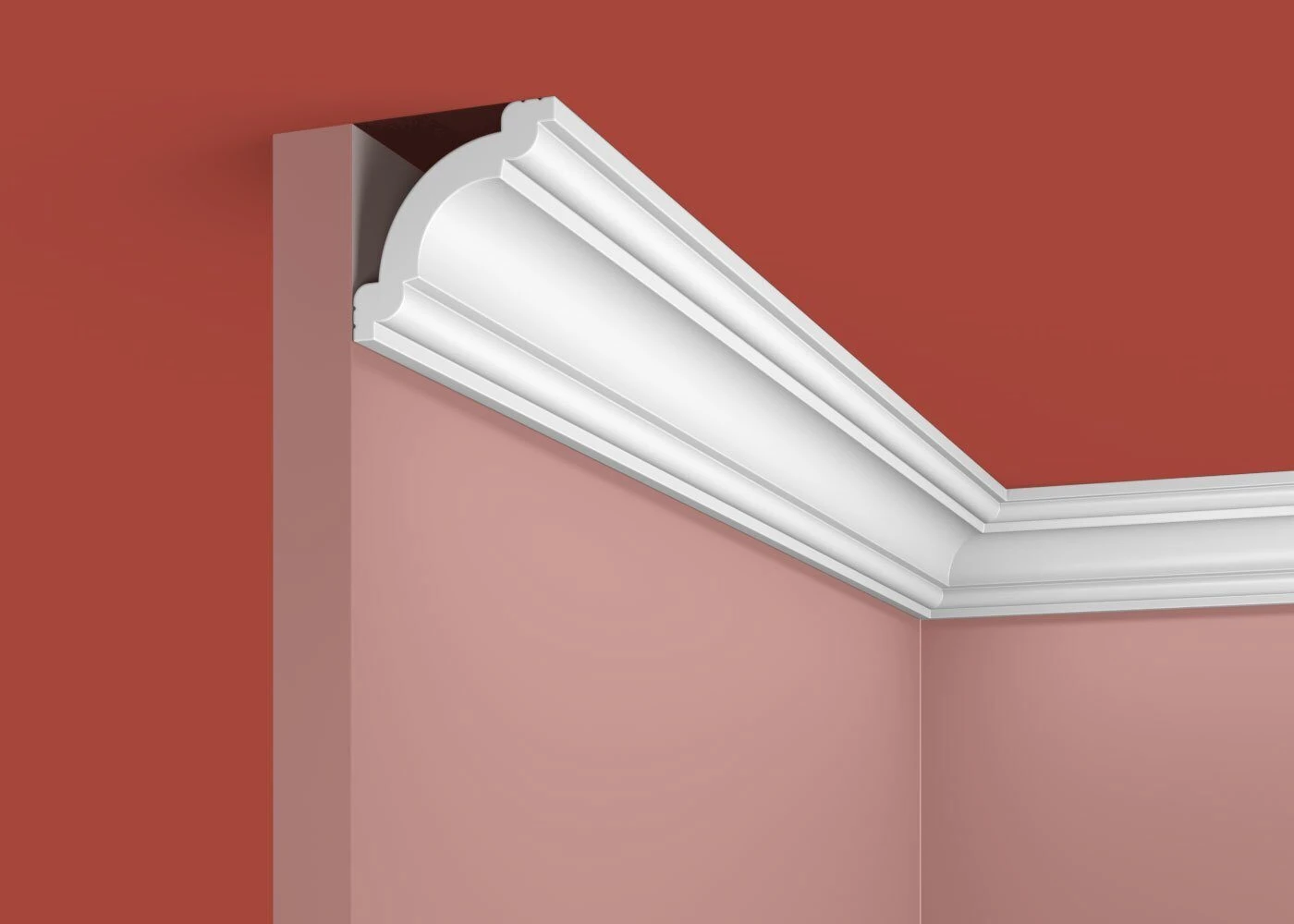 Ideal — Плинтус потолочный дюрополимер Cosca KX008, 49x49x2000мм, Экополимер (Карниз) ударопрочный