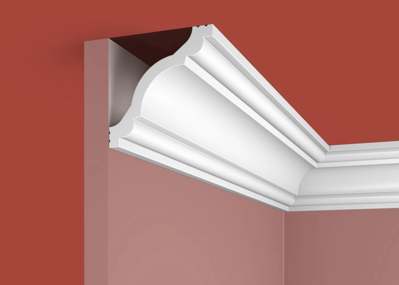 Ideal — Плинтус потолочный дюрополимер Cosca KX012, 80x80x2000мм, Экополимер (Карниз) ударопрочный