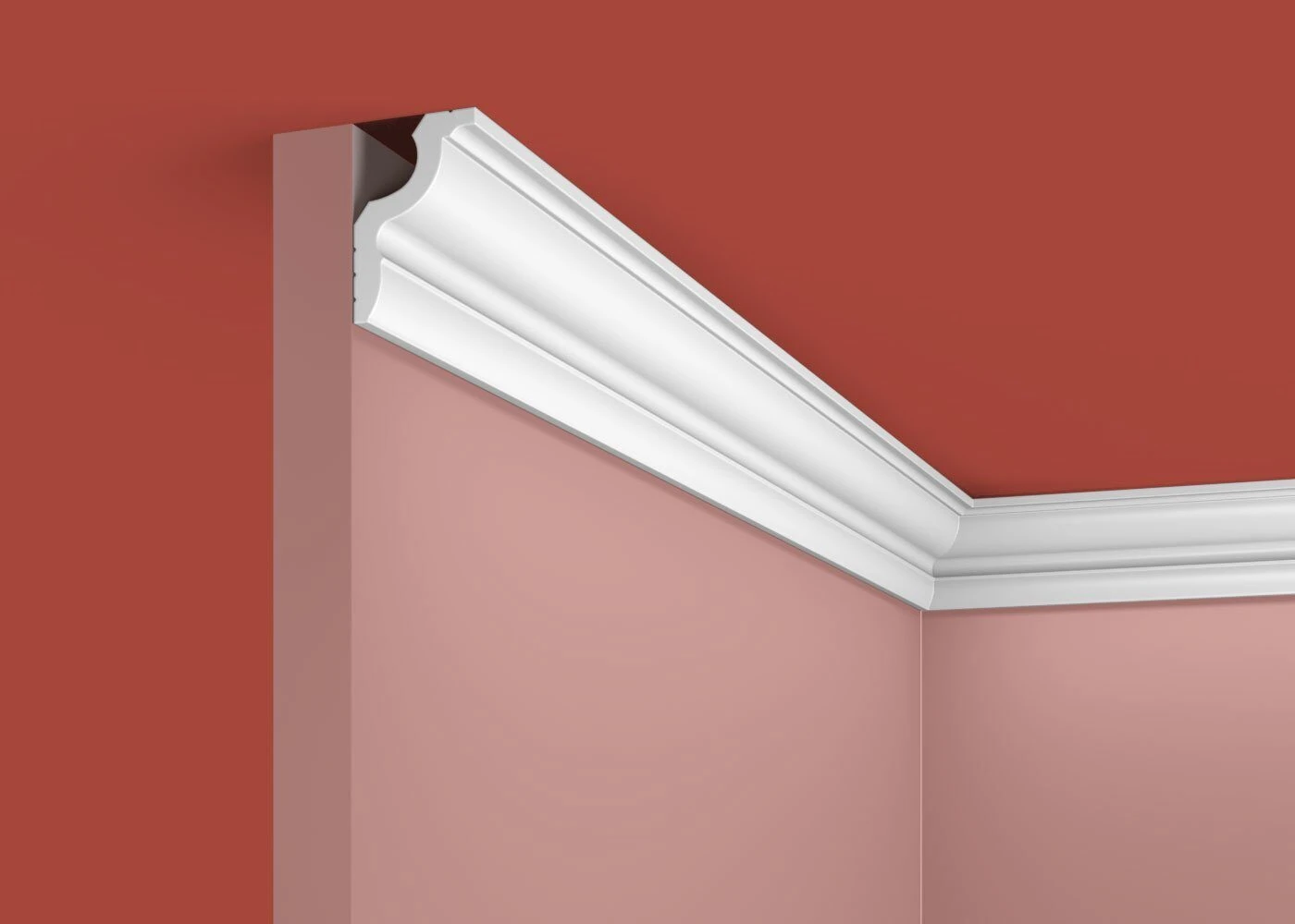 Ideal — Плинтус потолочный дюрополимер Cosca KX022, 45x30x2000мм, Экополимер (Карниз) ударопрочный