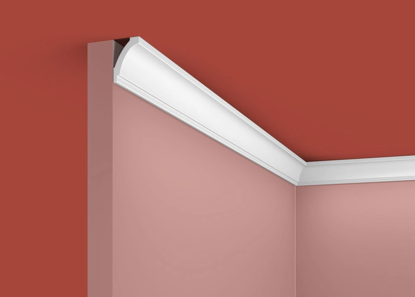 Ideal — Плинтус потолочный дюрополимер Cosca KX030, 30x20x2000мм, Экополимер (Карниз) ударопрочный