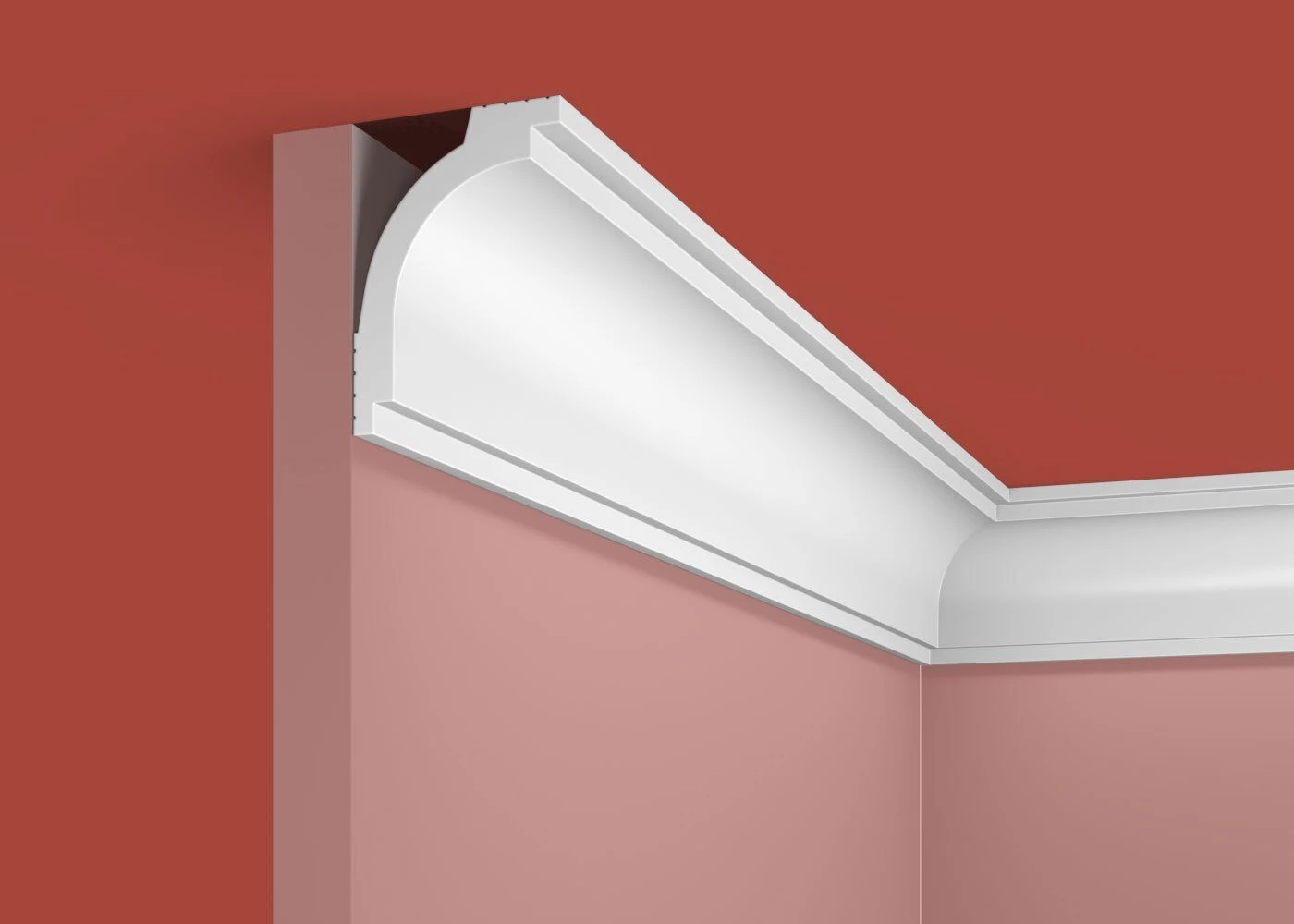 Ideal — Плинтус потолочный дюрополимер Cosca KX048, 70x50x2000мм, Экополимер (Карниз) ударопрочный