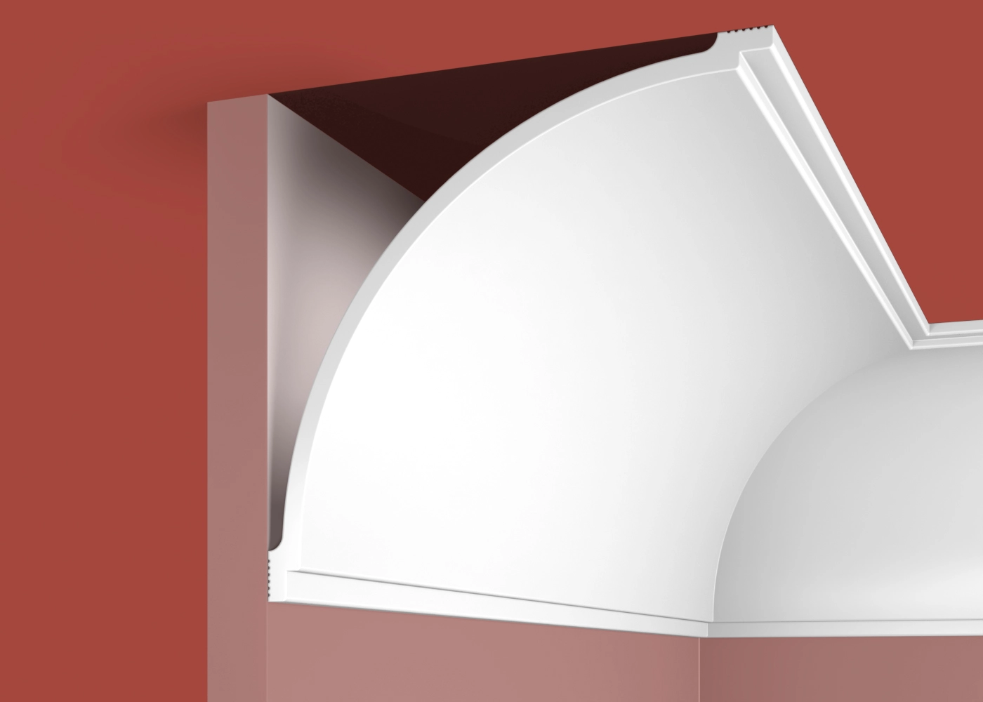 Ideal — Плинтус потолочный дюрополимер Cosca KX070, 150x150x2000мм, Экополимер (Карниз) ударопрочный