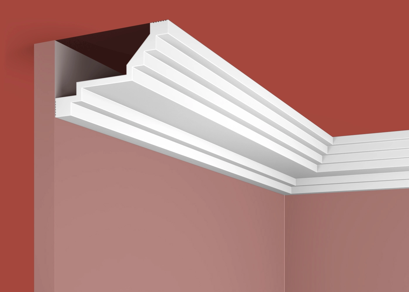 Ideal — Плинтус потолочный дюрополимер Cosca KX081, 60x100x2000мм, Экополимер (Карниз) ударопрочный