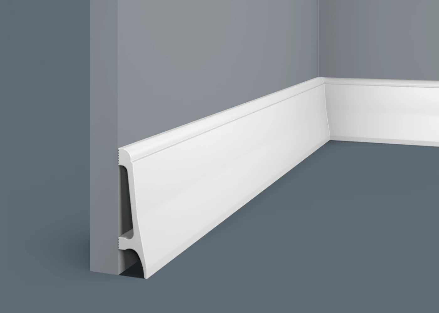 Ideal — Плинтус напольный Cosca PX018, 80x20x2000мм, Экополимер (Плинтус ударопрочный)