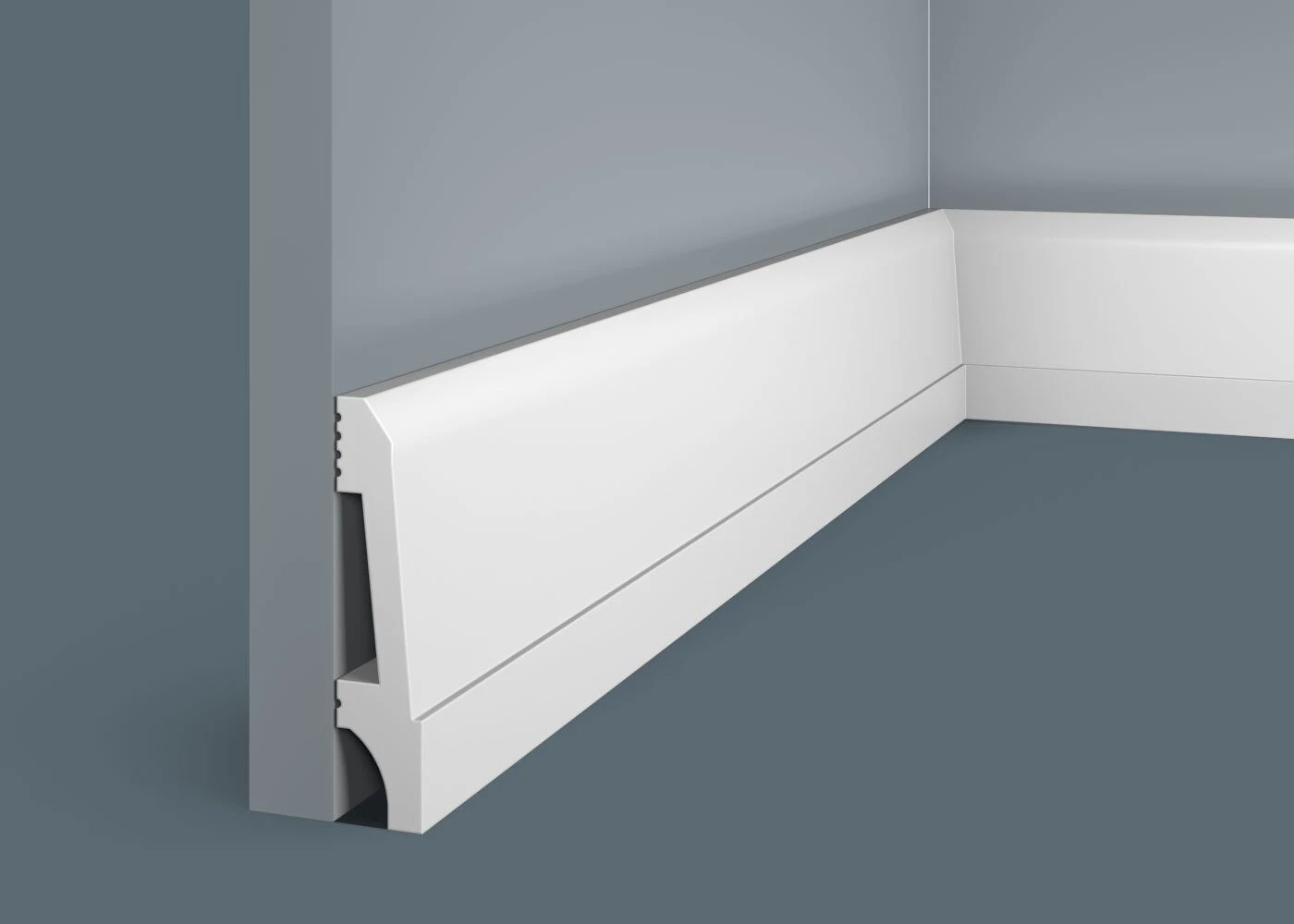 Ideal — Плинтус напольный Cosca PX023, 90x20x2000мм, Экополимер (Плинтус ударопрочный)