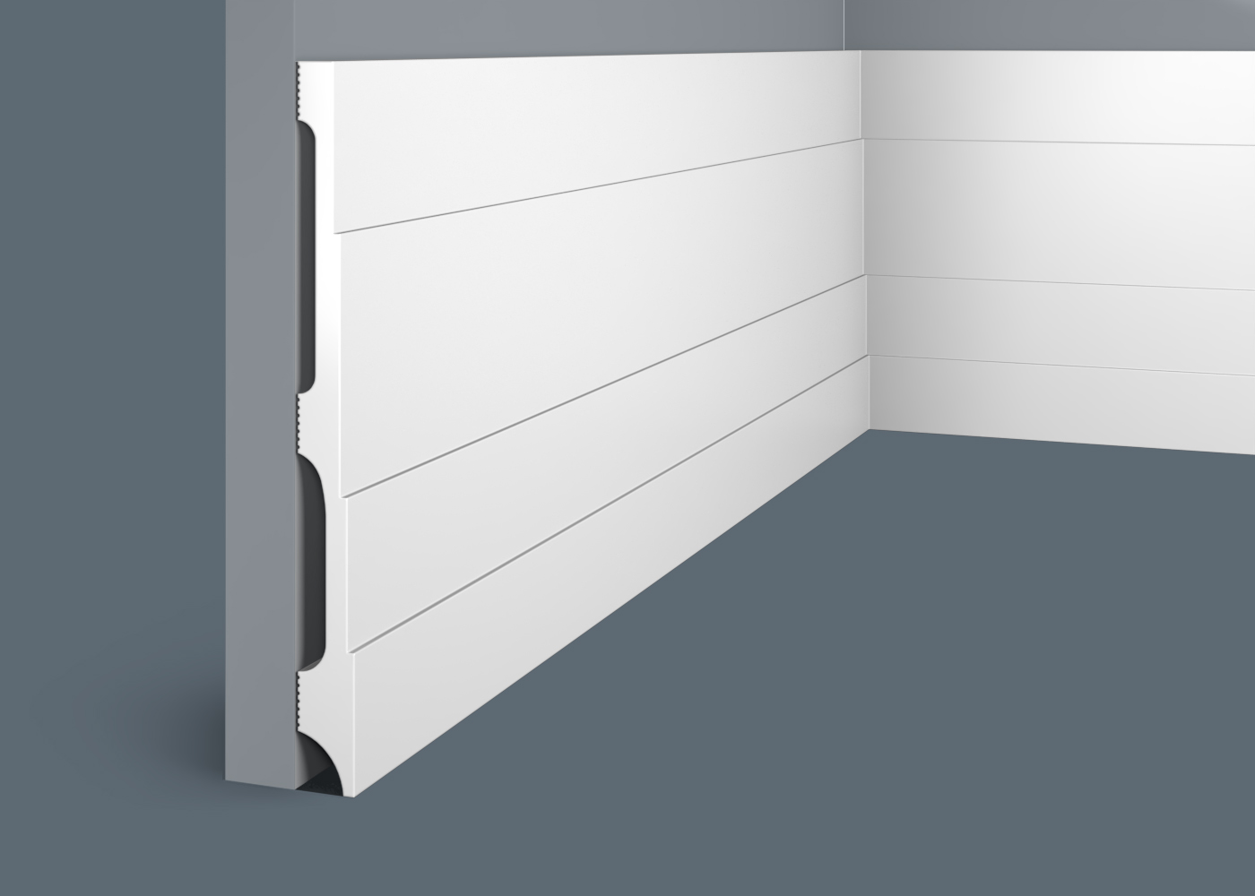 Ideal — Плинтус напольный Cosca PX044, 185x16x2000мм, Экополимер (Плинтус ударопрочный)