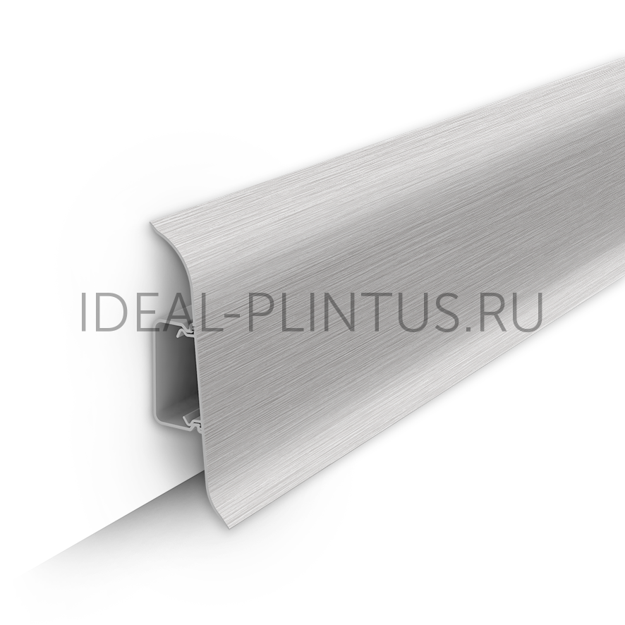 Ideal — Напольный пластиковый плинтус пвх Идеал Классик 70мм 186 Алюминий (ideal Classic 70х22х2200 мм)