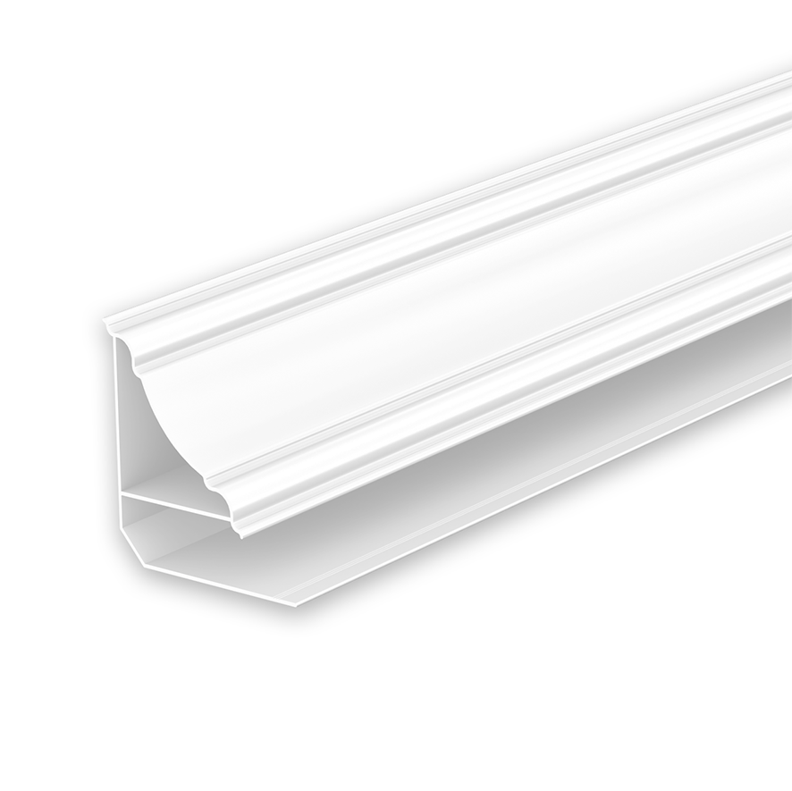 Ideal — Плинтус потолочный для панелей  Идеал Ламини 8мм, 3.0м, 001-0 Белый Глянцевый