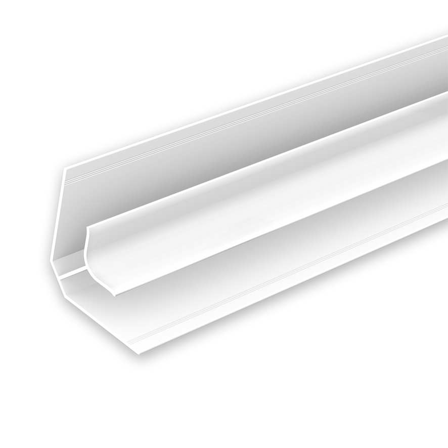 Ideal — Угол внутренний для панелей Идеал Ламини, 8мм 3.0м, 001 Белый Матовый