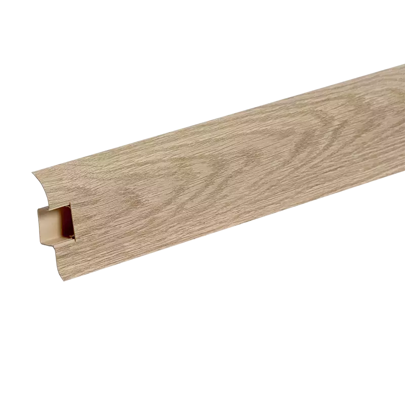 Ideal — Напольный пластиковый плинтус пвх Идеал Комфорт к55 Дуб Сафари 216 (ideal Comfort 55х22х2200 мм)