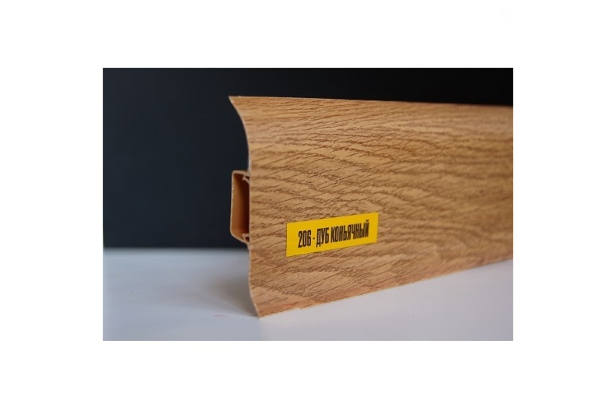 Ideal — Напольный пластиковый плинтус пвх Идеал Альфа А45 206 Дуб коньячный (ideal Alfa 45х21х2500 мм) — Ideal, alfa