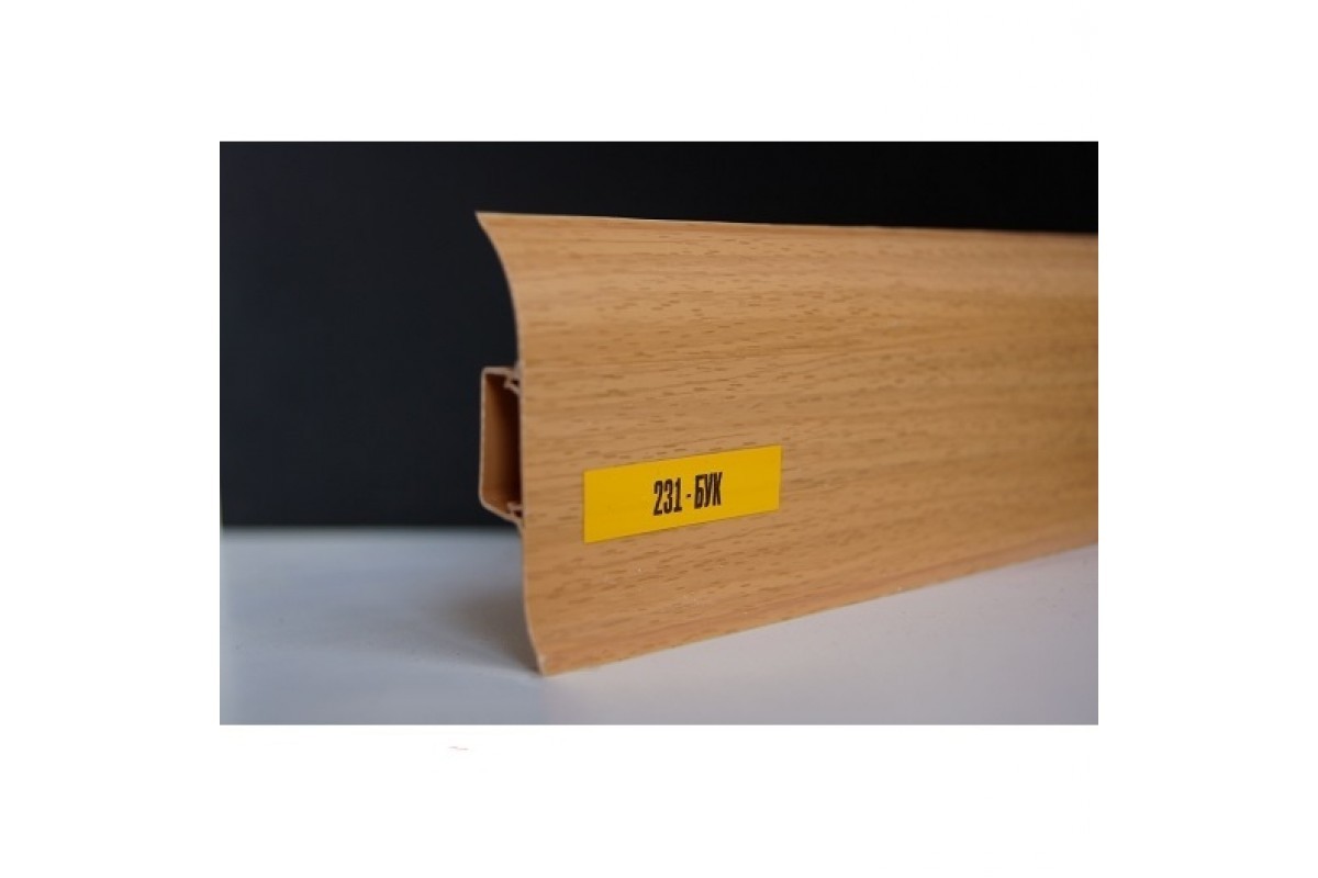 Ideal — Напольный пластиковый плинтус пвх Идеал Альфа А45 231 Бук (ideal Alfa 45х21х2500 мм) — Ideal, alfa