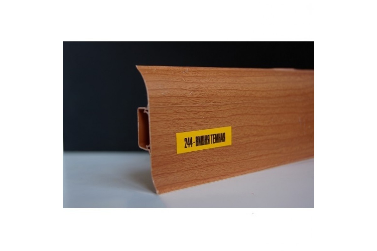 Ideal — Напольный пластиковый плинтус пвх Идеал Альфа А45 244 Вишня темная (ideal Alfa 45х21х2500 мм) — Ideal, alfa