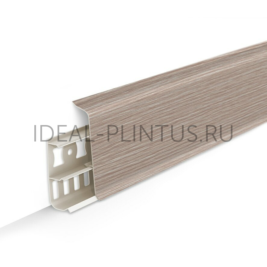 Ideal — Напольный пластиковый плинтус пвх Деконика D70 361 Акация (ideal Deconika 70х21х2200 мм) — Ideal, plintus s myagkim kraem