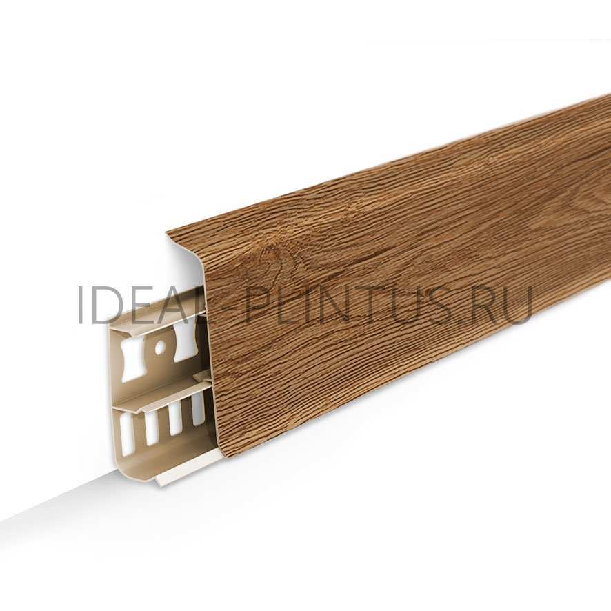 Ideal — Напольный пластиковый плинтус пвх Деконика D70 211 Дуб рустик (ideal Deconika 70х21х2200 мм)