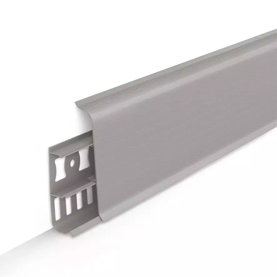 Ideal — Напольный пластиковый плинтус пвх Деконика D85 036 Платиново-серый (ideal Deconika 85х21х2200 мм) — Ideal, katalog