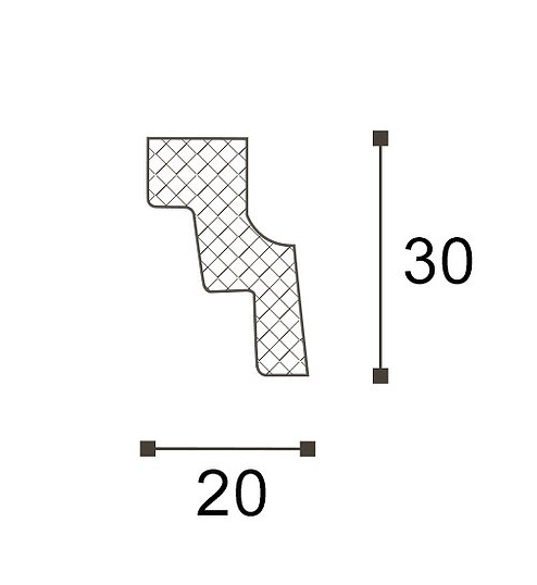 Ideal — Потолочный плинтус из пенополистирола MC 20x30x2000 мм. NMS