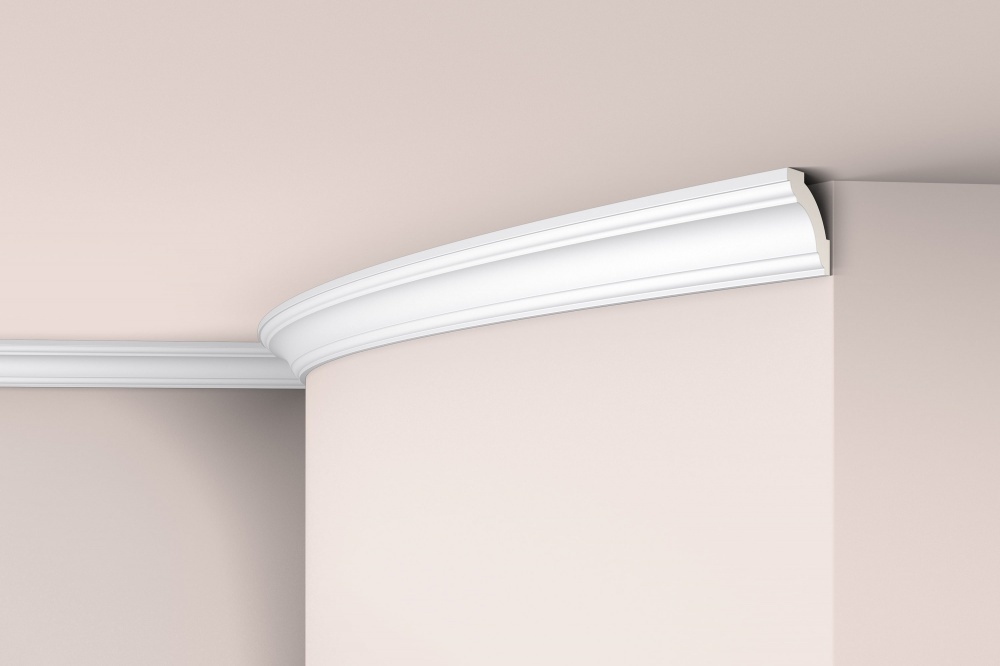 Ideal — Потолочный плинтус гибкий из полиуретана 42x42x2000 мм. NMS — Ideal, potolochnyy plintus iz poliuretana