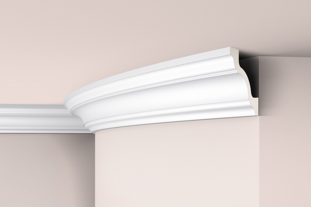 Ideal — Потолочный плинтус гибкий из полиуретана 79x79x2000 мм. NMS — Ideal, potolochnyy plintus iz poliuretana