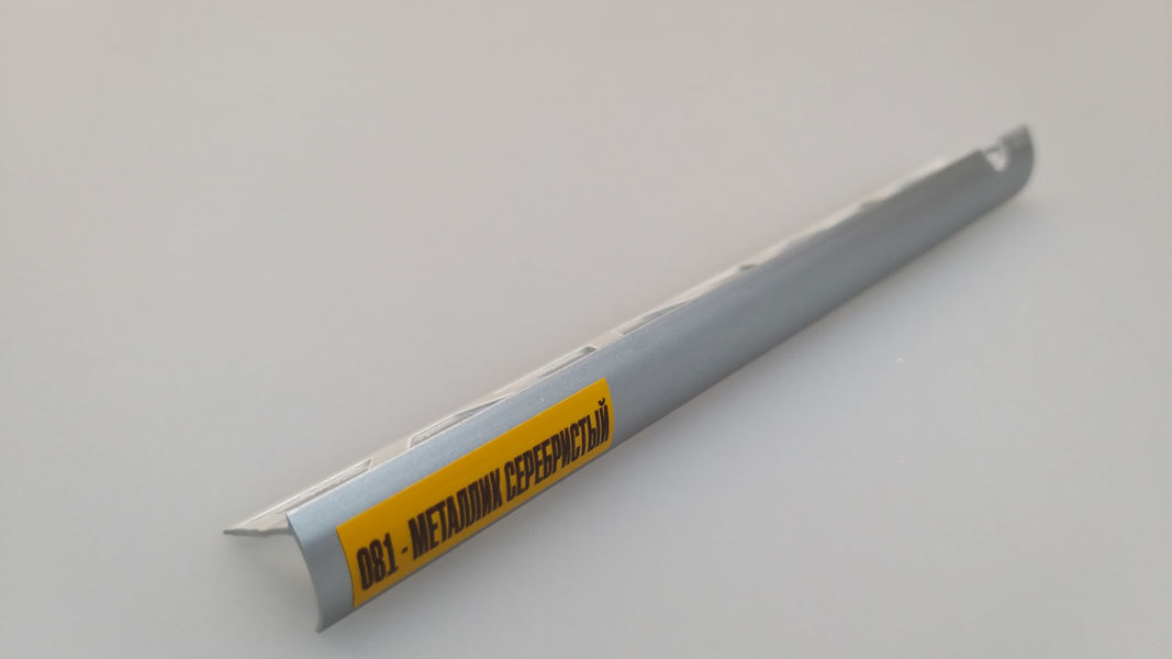 Ideal — Раскладка наружная для плитки 8 мм. Идеал 081 Металлик серебристый