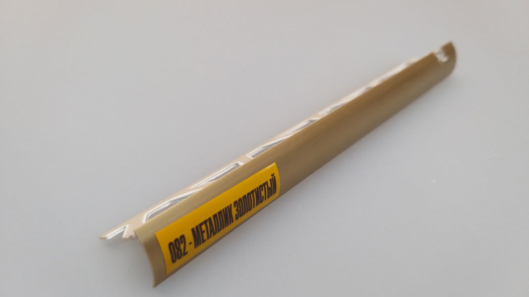 Ideal — Раскладка наружная для плитки 8 мм. Идеал 082 Металлик золотистый