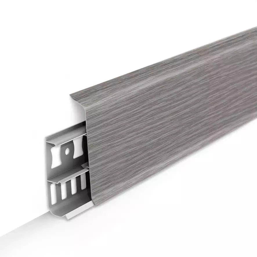 Ideal — Напольный пластиковый плинтус пвх Деконика D85 210 Дуб пепельный (ideal Deconika 85х21х2200 мм)