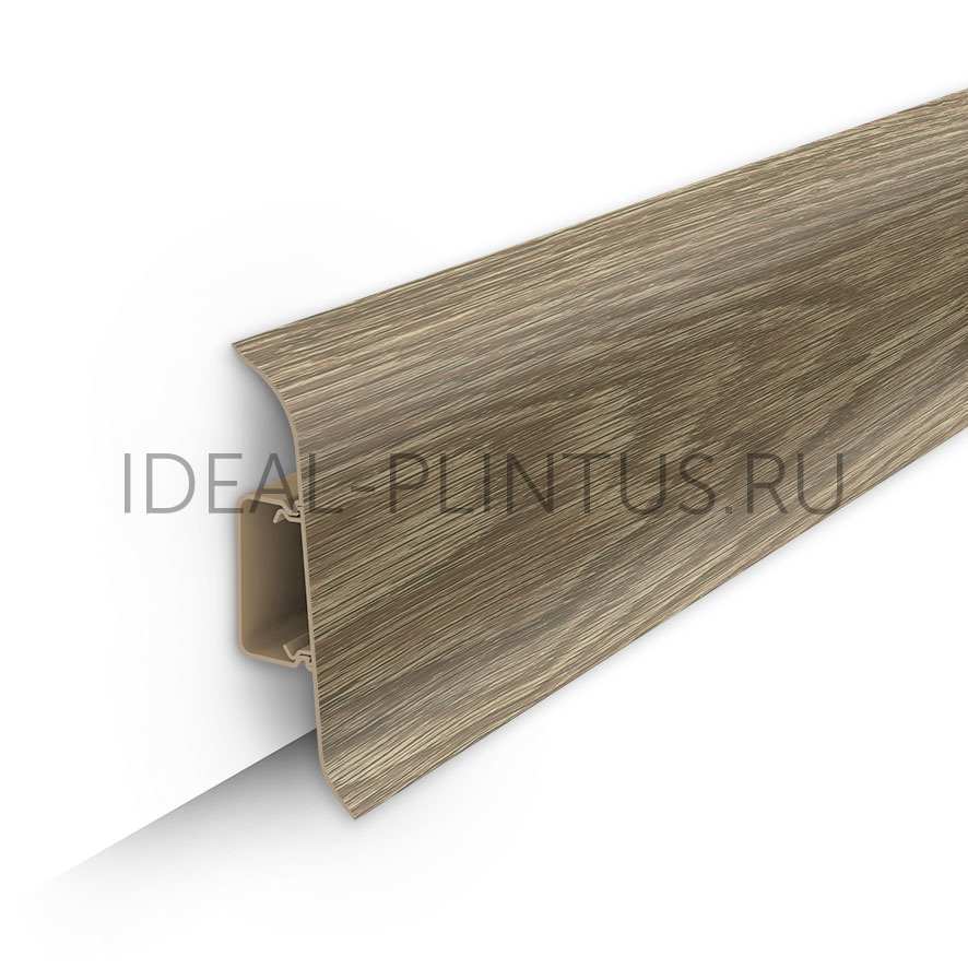 Ideal — Напольный пластиковый плинтус пвх Идеал Классик c70 208 дуб мокко (ideal Classic 70х22х2200 мм)