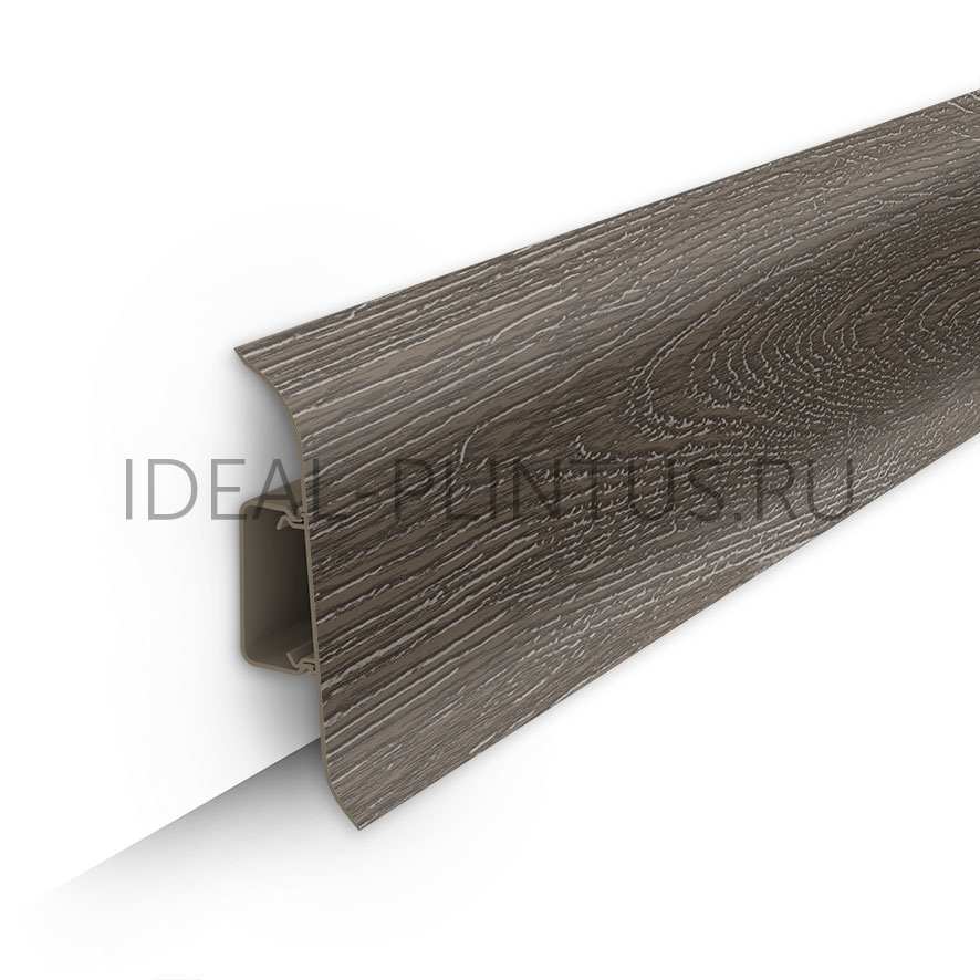 Ideal — Напольный пластиковый плинтус пвх Идеал Классик c70 209 дуб моренный (ideal Classic 70х22х2200 мм) — Ideal, plintus s myagkim kraem