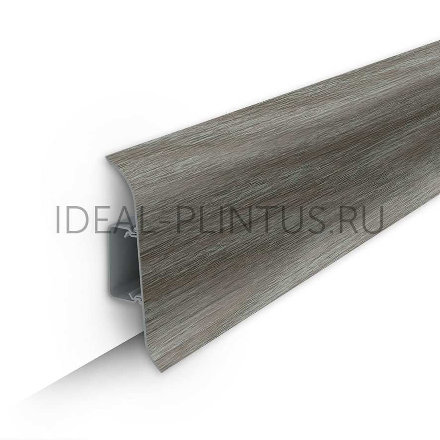 Ideal — Напольный пластиковый плинтус пвх Идеал Классик c70 210 дуб пепельный (ideal Classic 70х22х2200 мм)