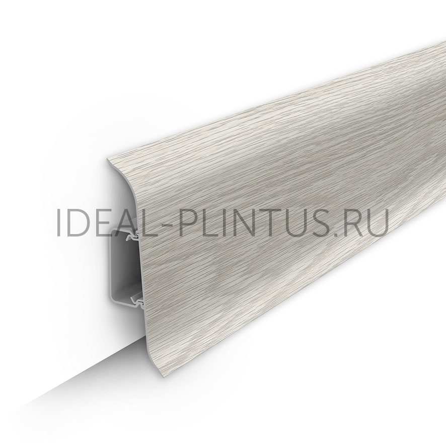 Ideal — Напольный пластиковый плинтус пвх Идеал Классик c70 230 дуб айсберг (ideal Classic 70х22х2200 мм)