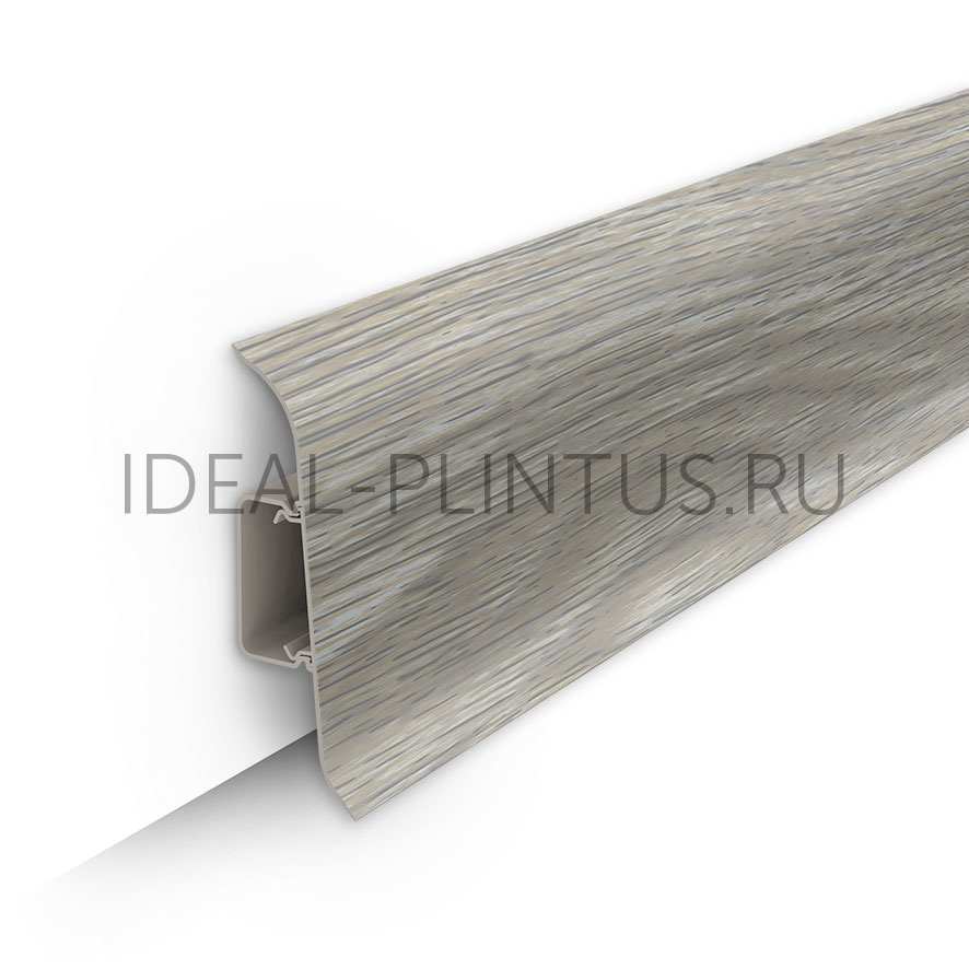 Ideal — Напольный пластиковый плинтус пвх Идеал Классик c70 253 ясень серый (ideal Classic 70х22х2200 мм)