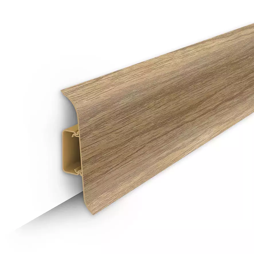 Ideal — Напольный пластиковый плинтус пвх Идеал Классик c70 272 сосна золотистая (ideal Classic 70х22х2200 мм)