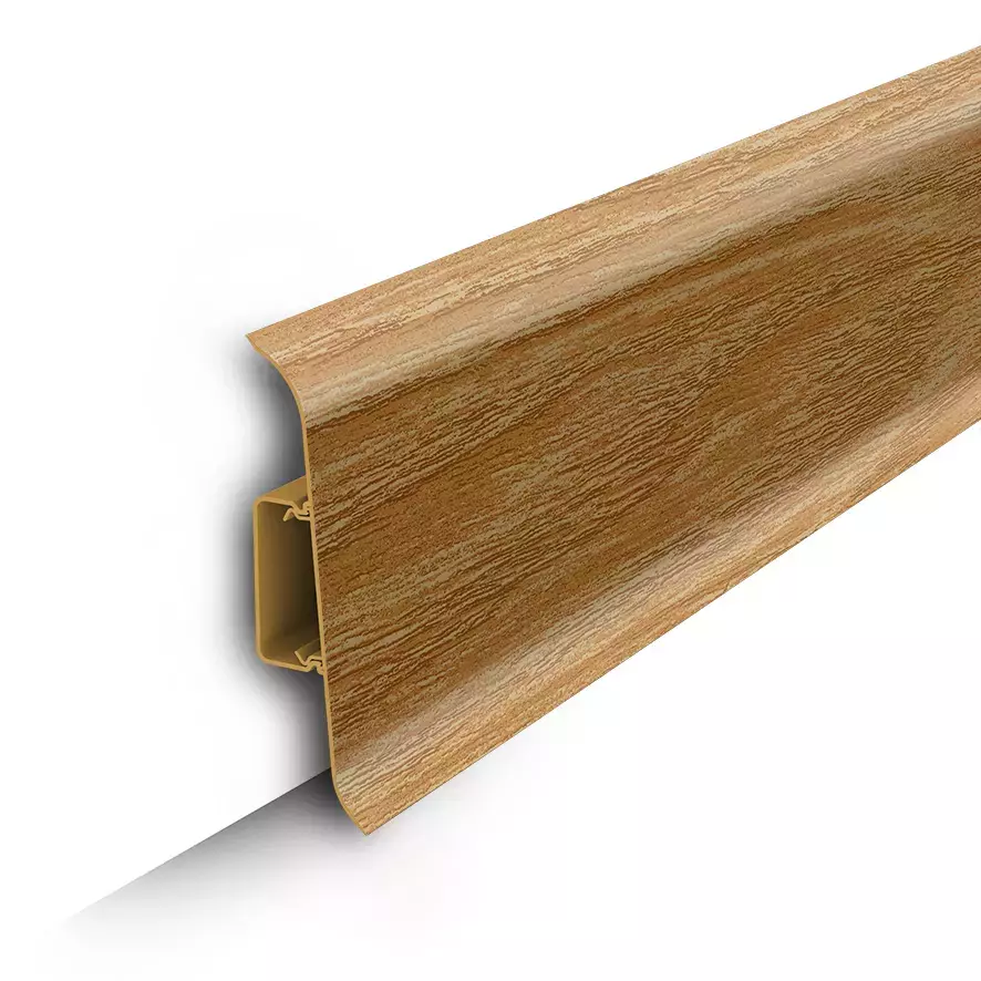 Ideal — Напольный пластиковый плинтус пвх Идеал Классик c85 206 дуб коньячный (ideal Classic 85х22х2200 мм)