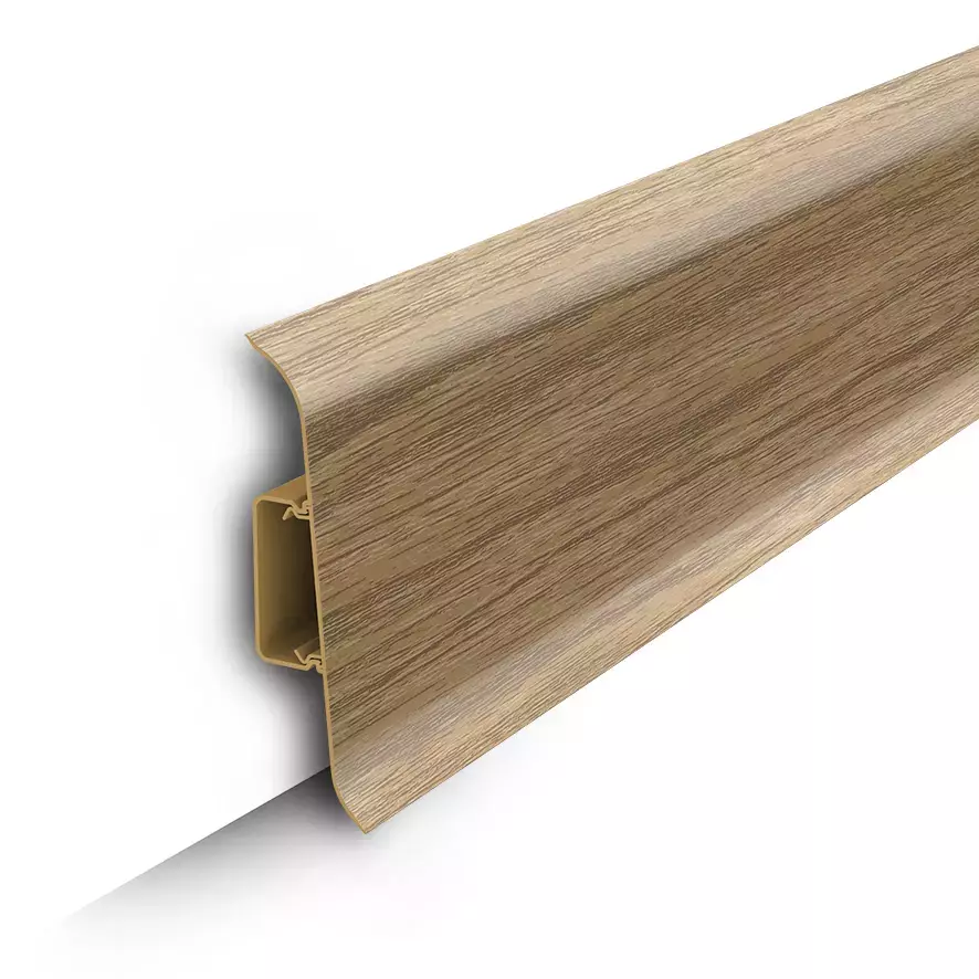 Ideal — Напольный пластиковый плинтус пвх Идеал Классик c85 272 сосна золотистая (ideal Classic 85х22х2200 мм)