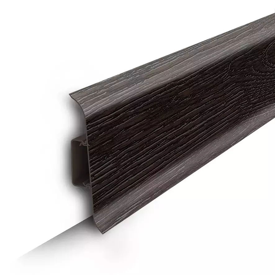 Ideal — Напольный пластиковый плинтус пвх Идеал Классик c85 303 венге темный (ideal Classic 85х22х2200 мм)