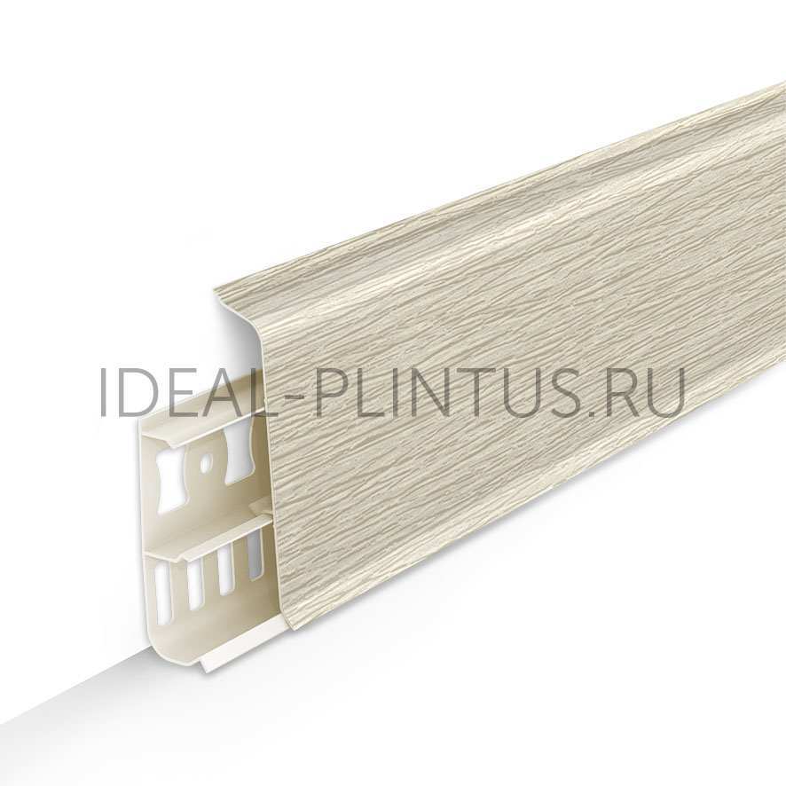 Ideal — Напольный пластиковый плинтус пвх Деконика D70 418 Дуб жемчужный (ideal Deconika 70х21х2200 мм)