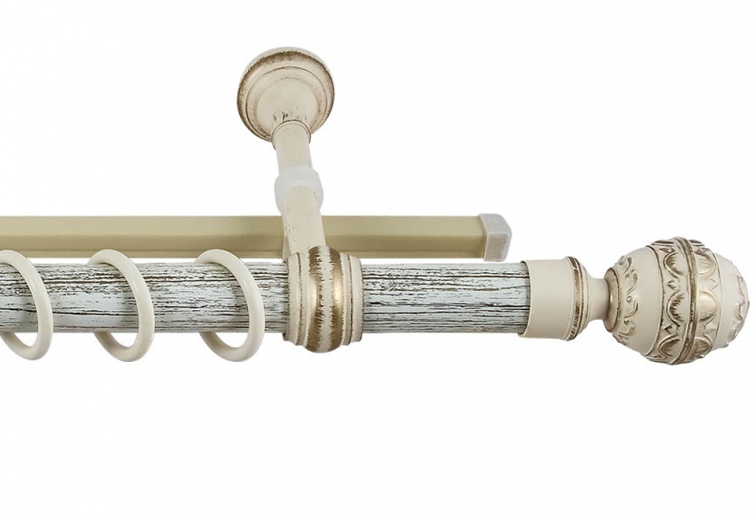 Ideal — Круглый карниз для штор Legrand Валанс чайное золото патина 3 метра — Ideal, kruglye karnizy dlya shtor