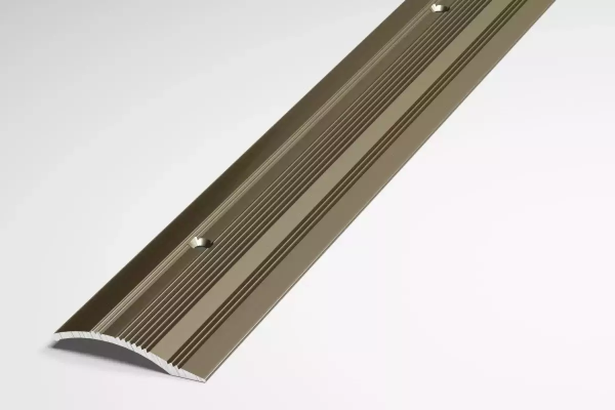 Ideal — Алюминиевый порог с перепадом высот от 0 до 12 мм. Бронза РЕ ширина 39,4 мм. длина 1800 мм.