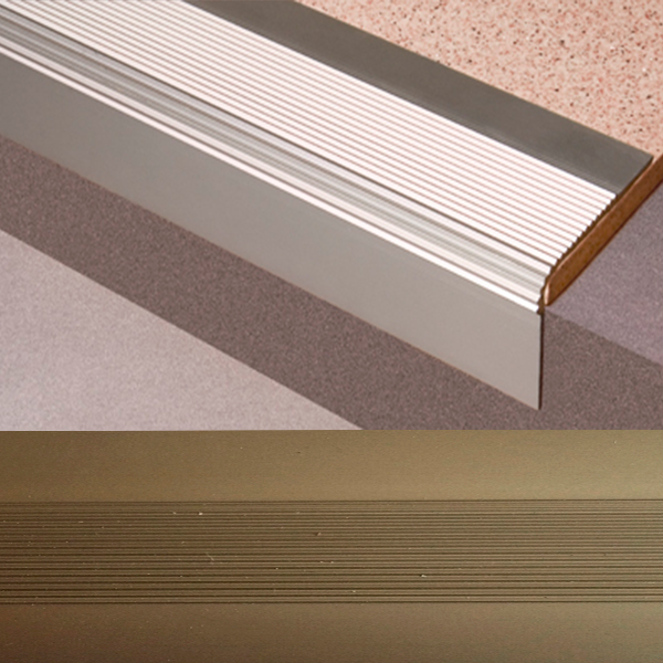 Ideal — Угловой алюминиевый порог Бронза 47.1х32х1800 мм. Пластал Д14 для защиты кромки ступеней лестниц без отверстий