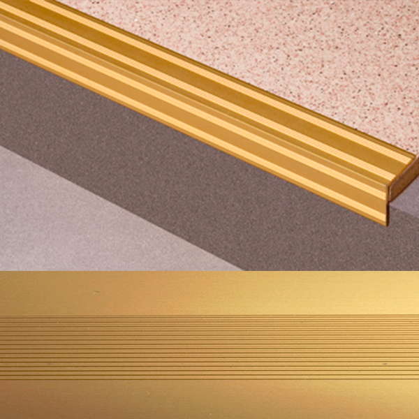 Ideal — Угловой алюминиевый порог Золото 20х20х2700 мм. Пластал Д5 универсальный