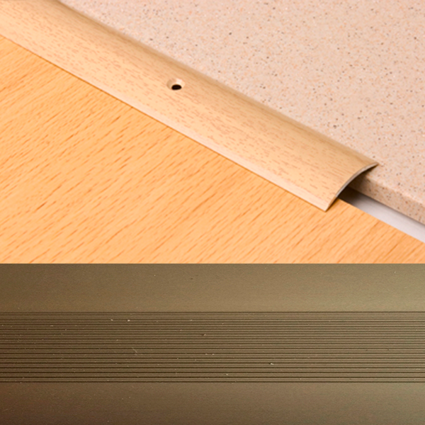 Ideal — Алюминиевый порог для пола Бронза 30х5х900 мм. Пластал А30 полукруглый с отверстиями