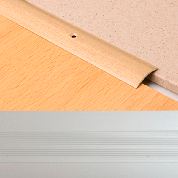 Ideal — Алюминиевый порог для пола Серебро 30х5х1800 мм. Пластал А30 полукруглый