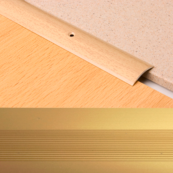 Ideal — Алюминиевый порог для пола Золото 30х5х900 мм. Пластал А30 полукруглый