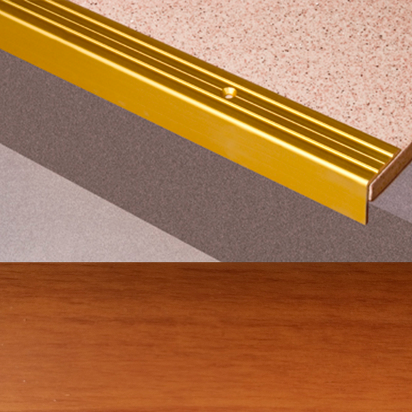 Ideal — Г-образный алюминиевый порог Вишня 24х20х900 мм. Пластал Д3 Л — Ideal, g obraznye alyuminievye porogi dlya pola