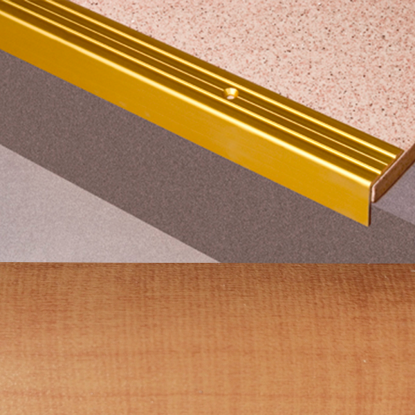 Ideal — Г-образный алюминиевый порог Ольха 24х20х900 мм. Пластал Д3 Л — Ideal, g obraznye alyuminievye porogi dlya pola