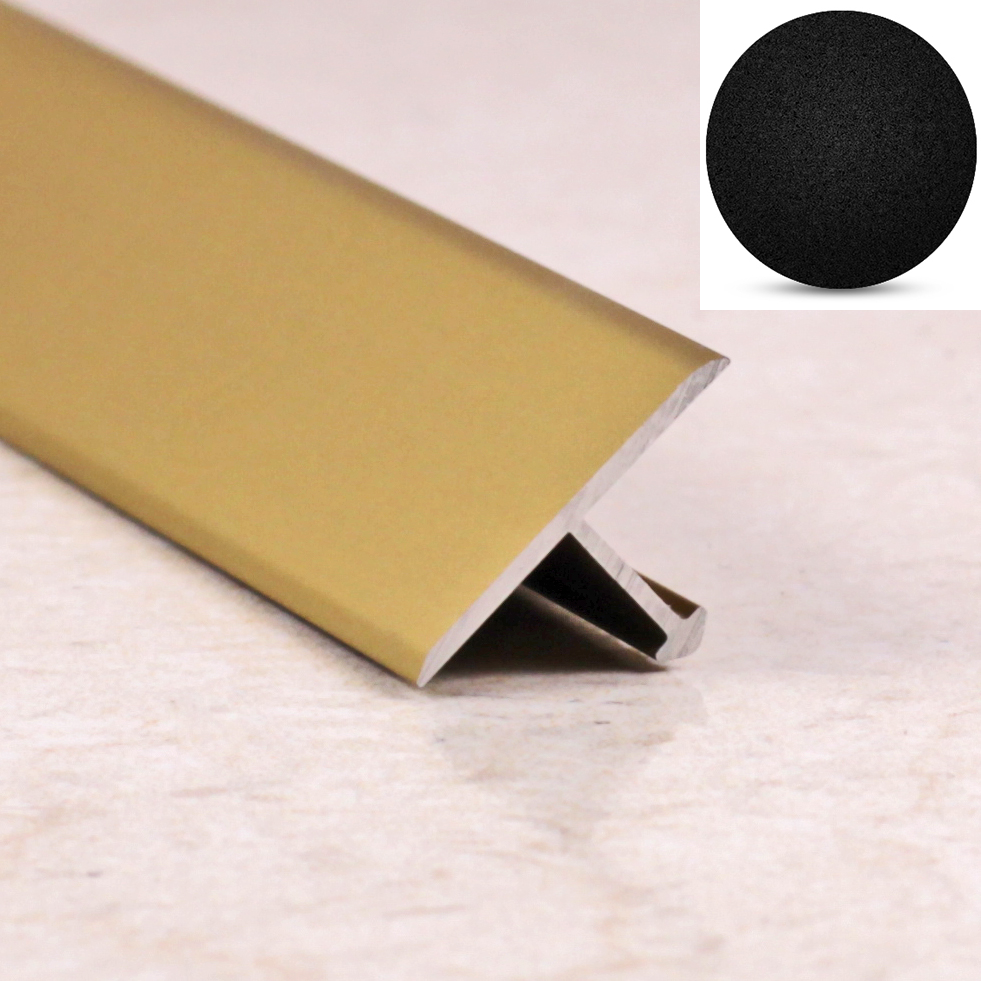 Ideal — Порог т-образный алюминиевый для пола черный 30х8х900 мм. Т30 универсальный — Ideal, t obraznye alyuminievye porogi dlya pola