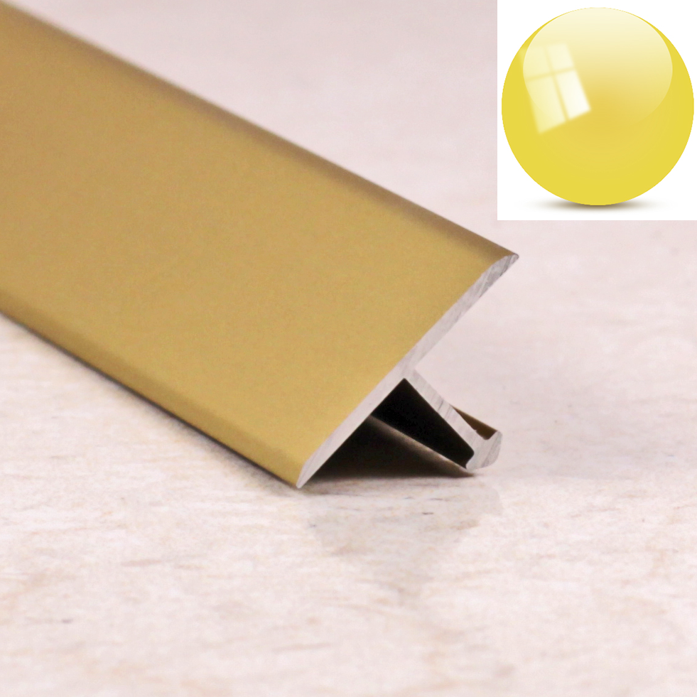 Ideal — Порог т-образный алюминиевый для пола Золото глянец 30х8х900 мм. Т30 универсальный — Ideal, t obraznye alyuminievye porogi dlya pola