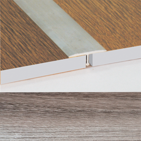 Ideal — Порог т-образный алюминиевый для пола Дуб пепельный 18х8х900 мм. Т18 универсальный