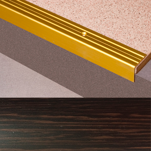 Ideal — Г-образный алюминиевый порог Венге 24х20х2700 мм. Пластал Д3 Л